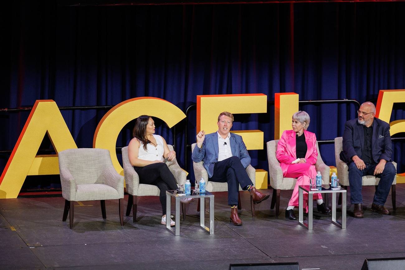 Tim Barrett speaking on a conference panel